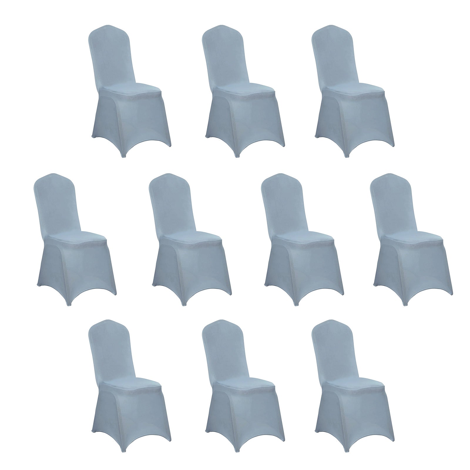 10 Pack Spandex Chair Covers for Banquet Chairs Dusty Blue - Durable Reusable Stretch Slip-On Covers