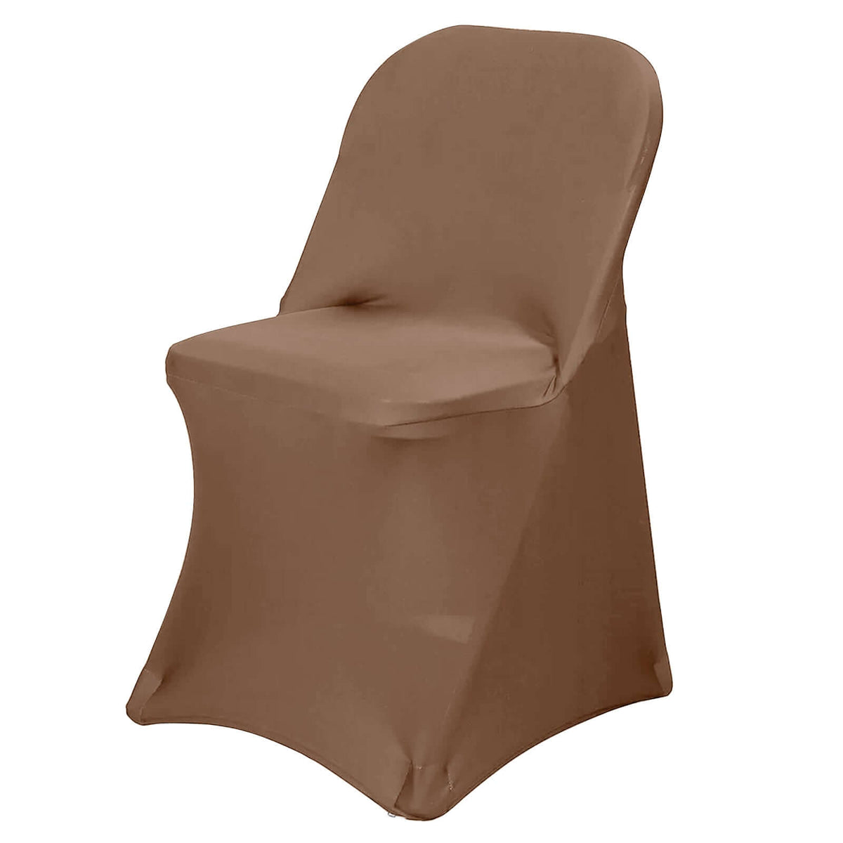 Stretch Spandex Chair Cover Taupe for Folding Chairs - Reusable & Wrinkle-Resistant 160GSM Fitted Slipcover