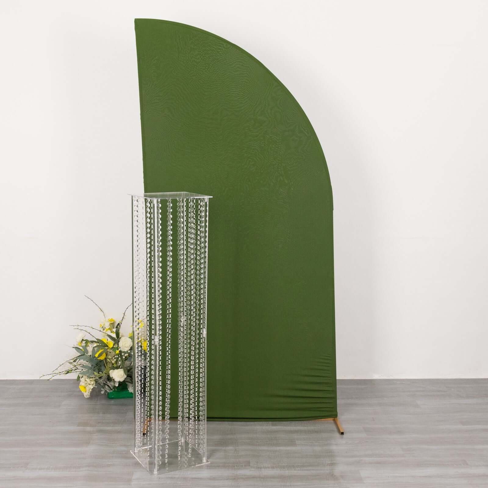 Acrylic Flower Pedestal Vase Pillar Stand with Crystal Beads Clear - Durable Wedding Floor Centerpiece for Large Displays 48"