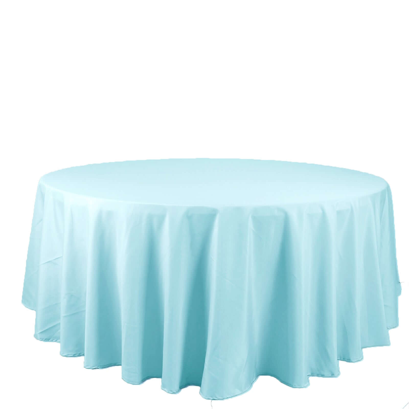 Polyester 108" Round Tablecloth Light Blue - Wrinkle-Resistant Table Cover