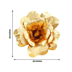2 Pack 24" Large Metallic Gold Real Touch Artificial Foam DIY Craft Roses