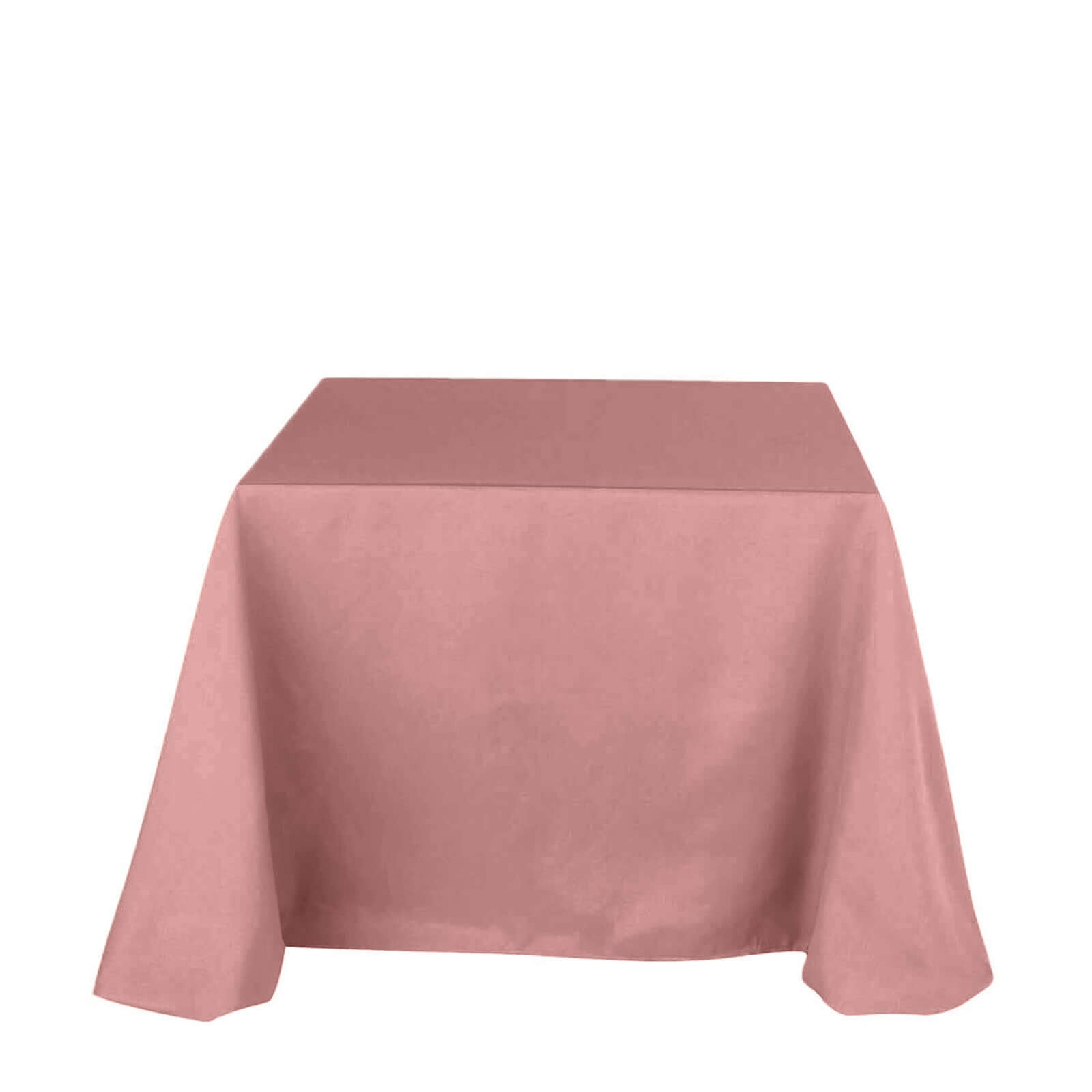 Polyester Square 90"x90" Tablecloth Dusty Rose - Wrinkle-Resistant & Durable Table Cover