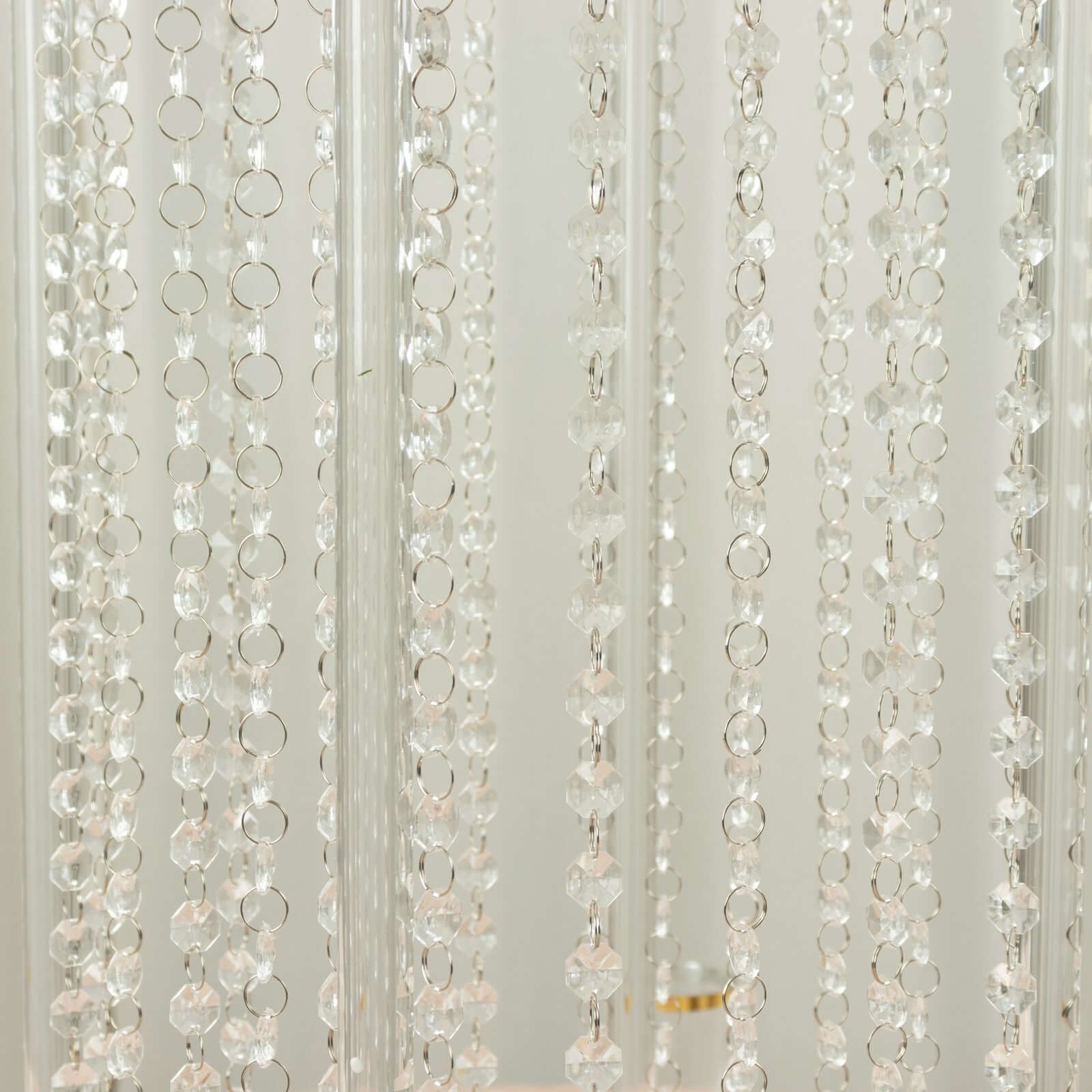 Acrylic Flower Pedestal Vase Pillar Stand with Crystal Beads Clear - Durable Wedding Table Centerpiece 24"