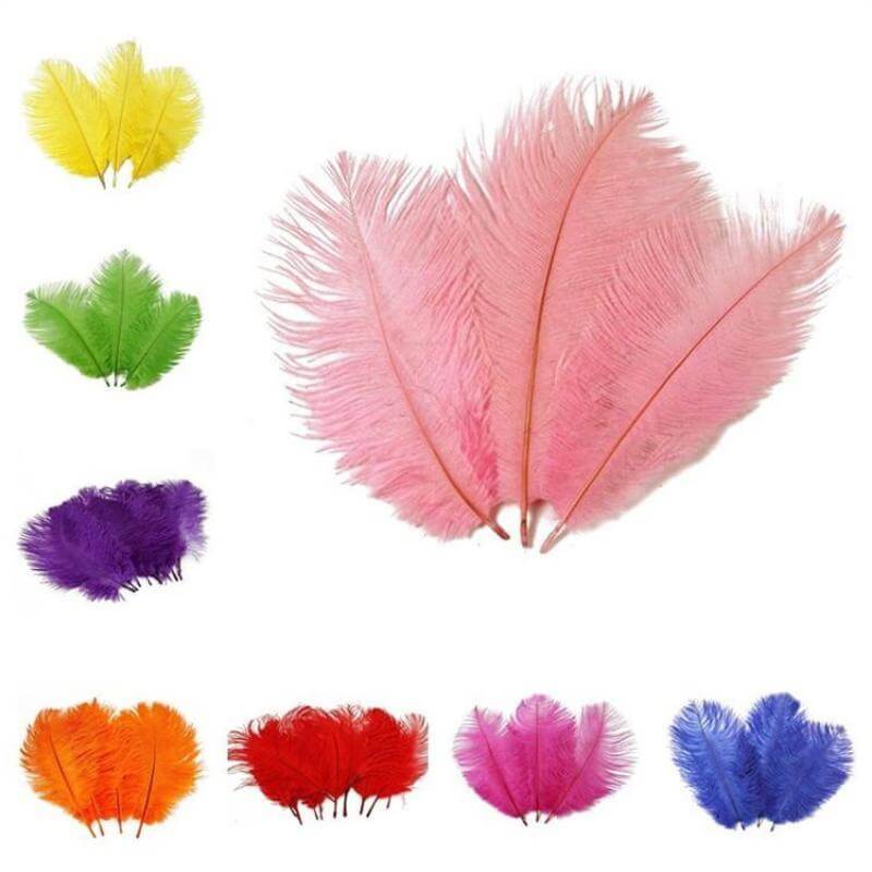 12 Pack 13"-15" Fuchsia Natural Plume Real Ostrich Feathers, DIY Centerpiece Fillers