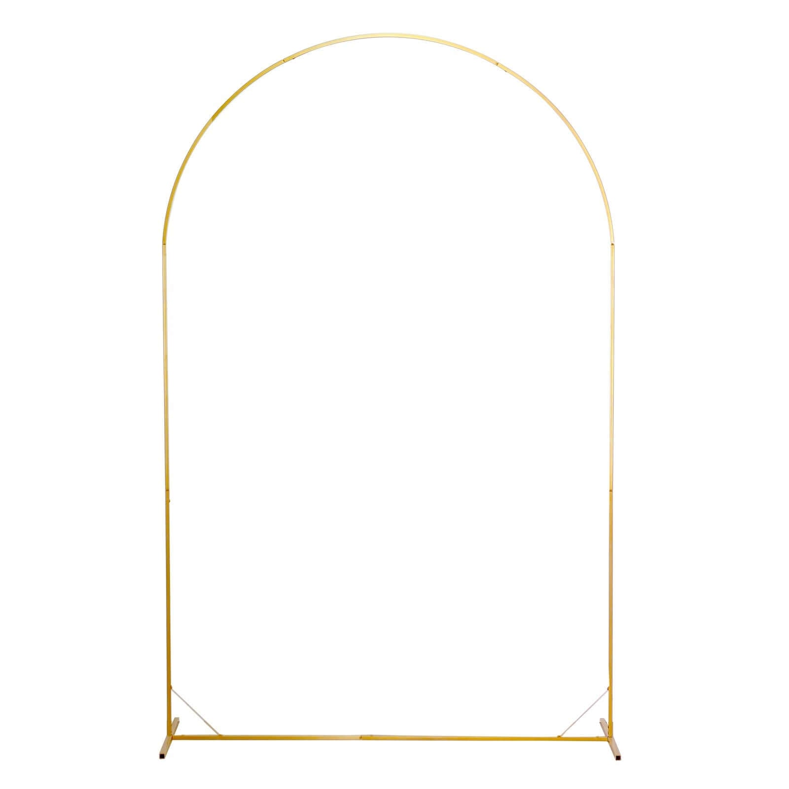 8ft Gold Metal Wedding Arch Chiara Backdrop Stand Floral Display Frame With Round Top