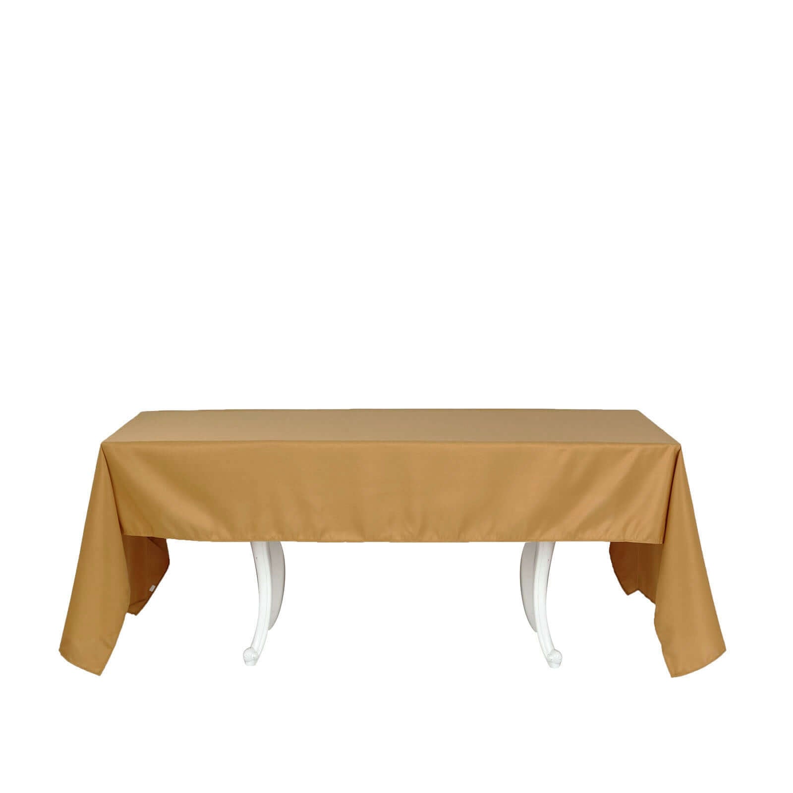 Polyester 72"x120" Rectangle Tablecloth Gold - Durable and Stylish for Events