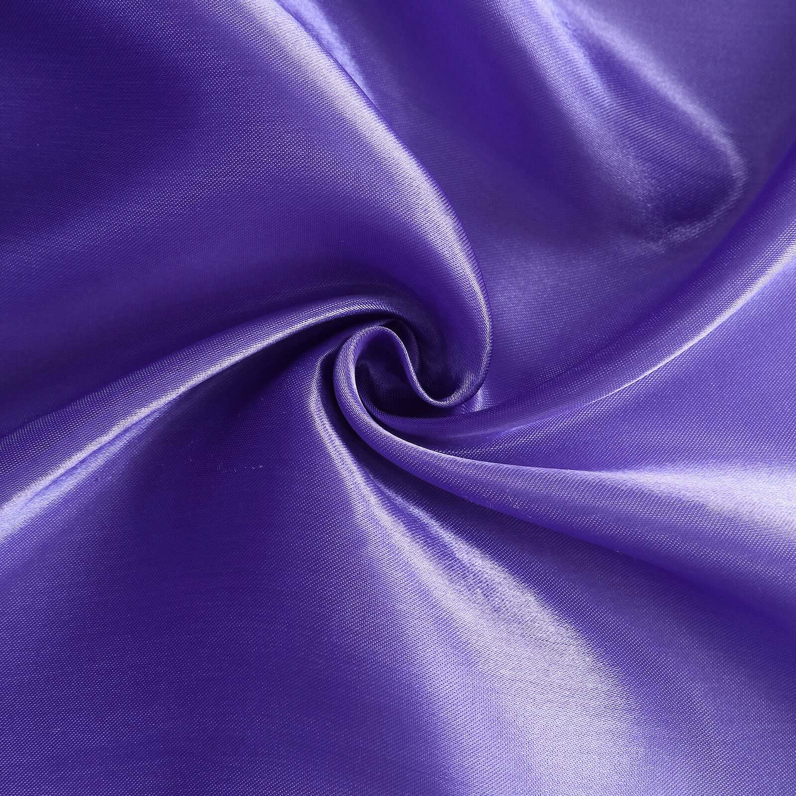 8ftx10ft Purple Satin Event Curtain Drapes, Backdrop Event Panel