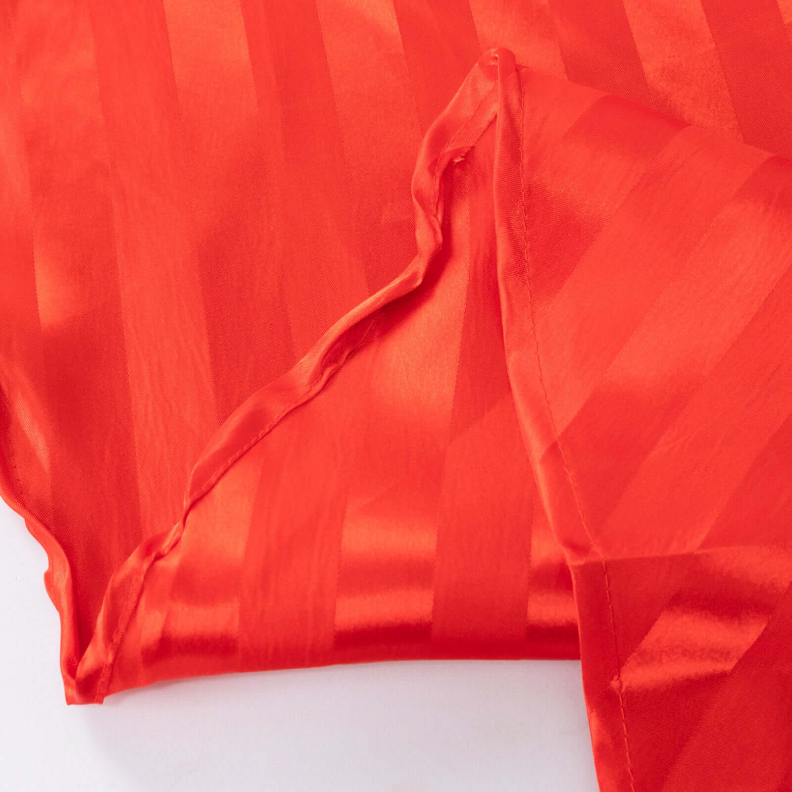 Satin Striped 120" Round Tablecloth Red - Silky Smooth Seamless Table Cover