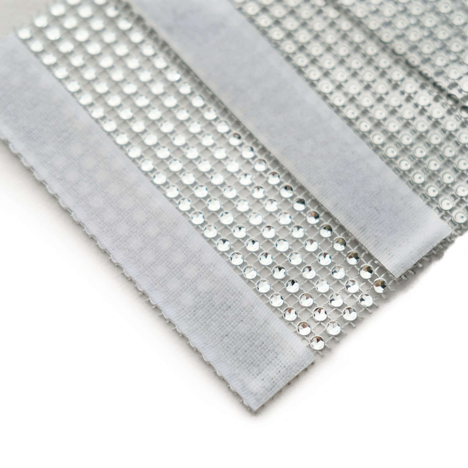 4 Pack Silver Rhinestone Mesh Velcro Backdrop Curtain Bands, Large Chair Sash Clip Tie Backs - 5"X10"