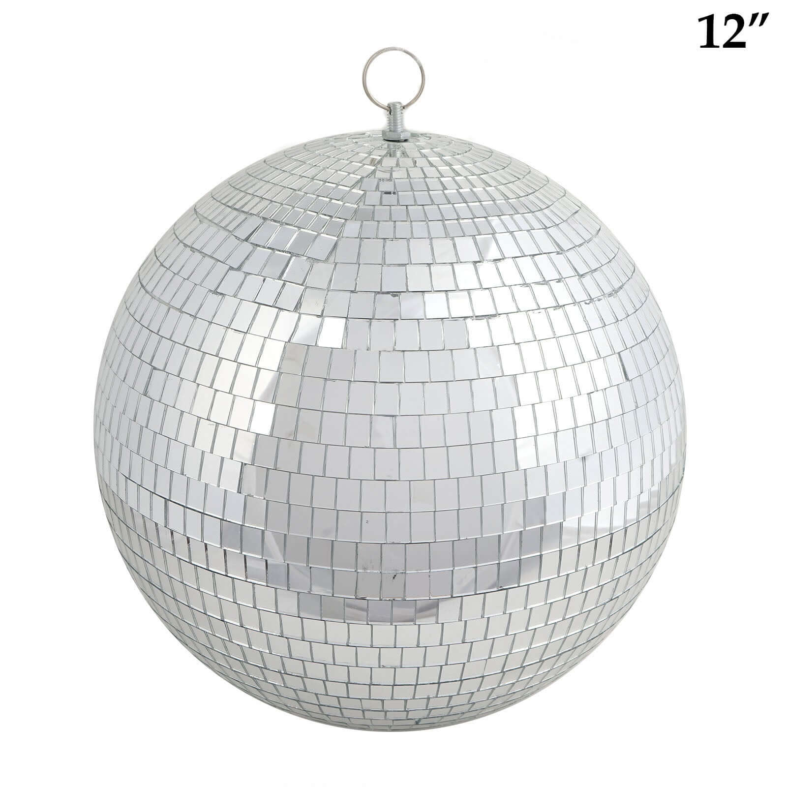 2 Pack 12" Large Silver Foam Disco Mirror Ball With Hanging Swivel Ring, Holiday Party Decor