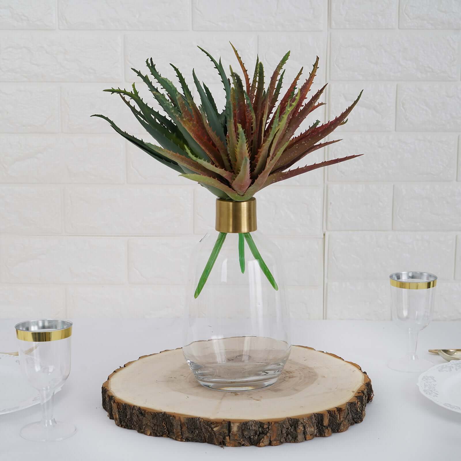 3 Pack 12" Artificial PVC Aloe Cameronii Decorative Succulent Plants