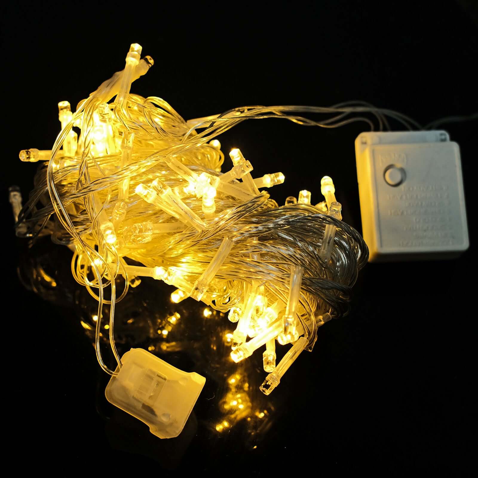 30ft Warm White 100 LED Connectable String Lights, 120V Fairy Lights