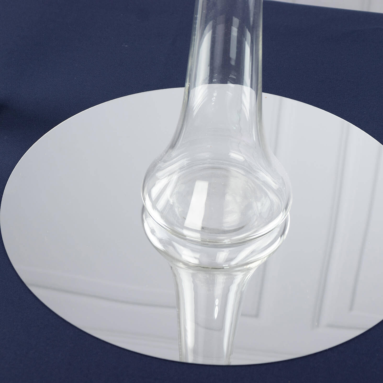 6-Pack Glass Eiffel Tower Vases Clear with Round Base - Tall Skinny Flower Bud Wedding Centerpieces 24"