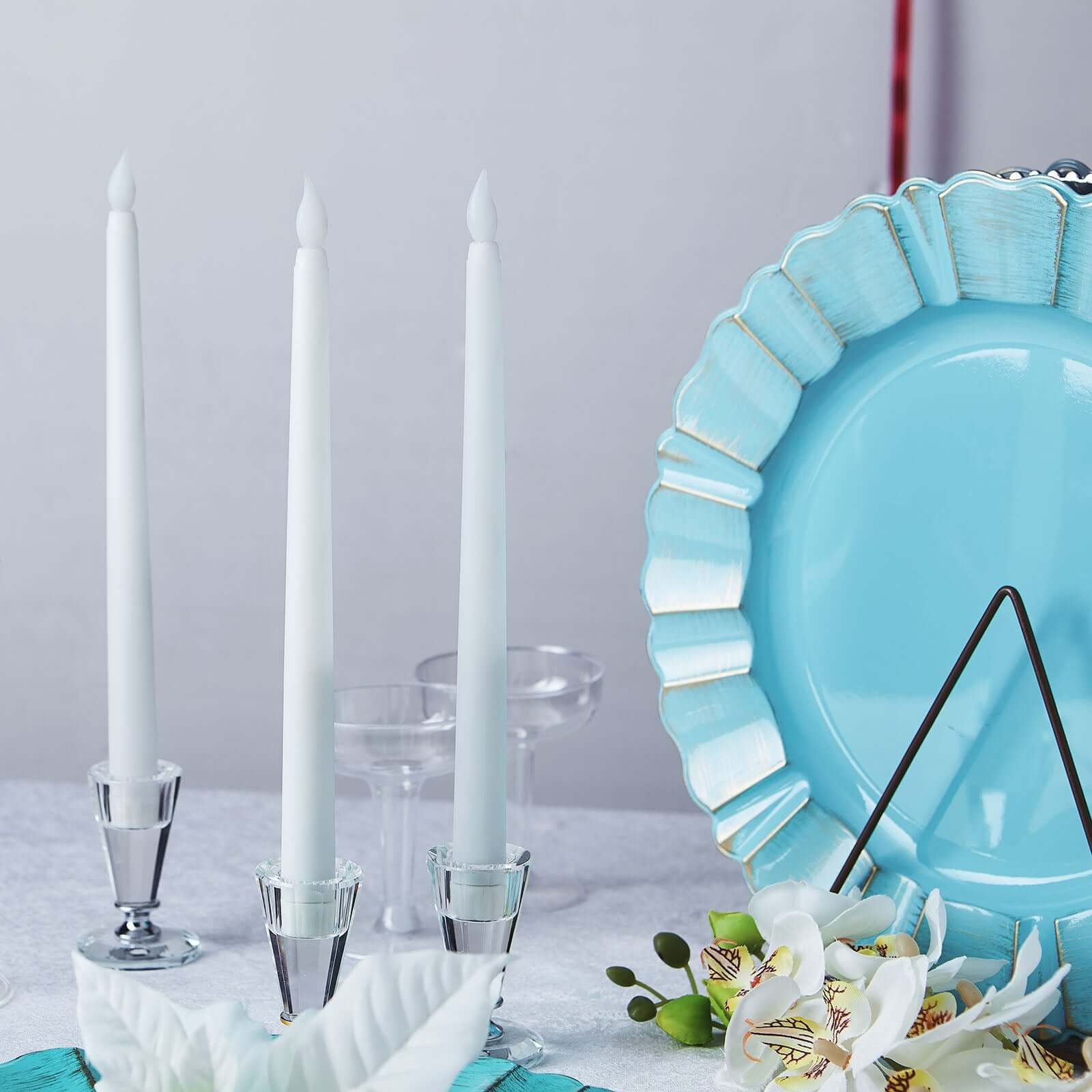 3-Pack LED Decorative Lighting Warm Flickering White - Flameless Taper Candles 11"