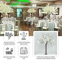 Silk Artificial Cherry Blossom Tree White for Gardens Parties & Receptions 5ft