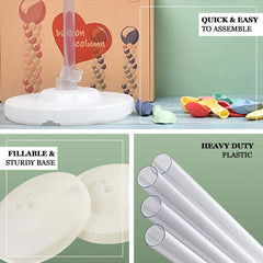 2 Pack White Balloon Column Stand Kit, 5ft Balloon Towers