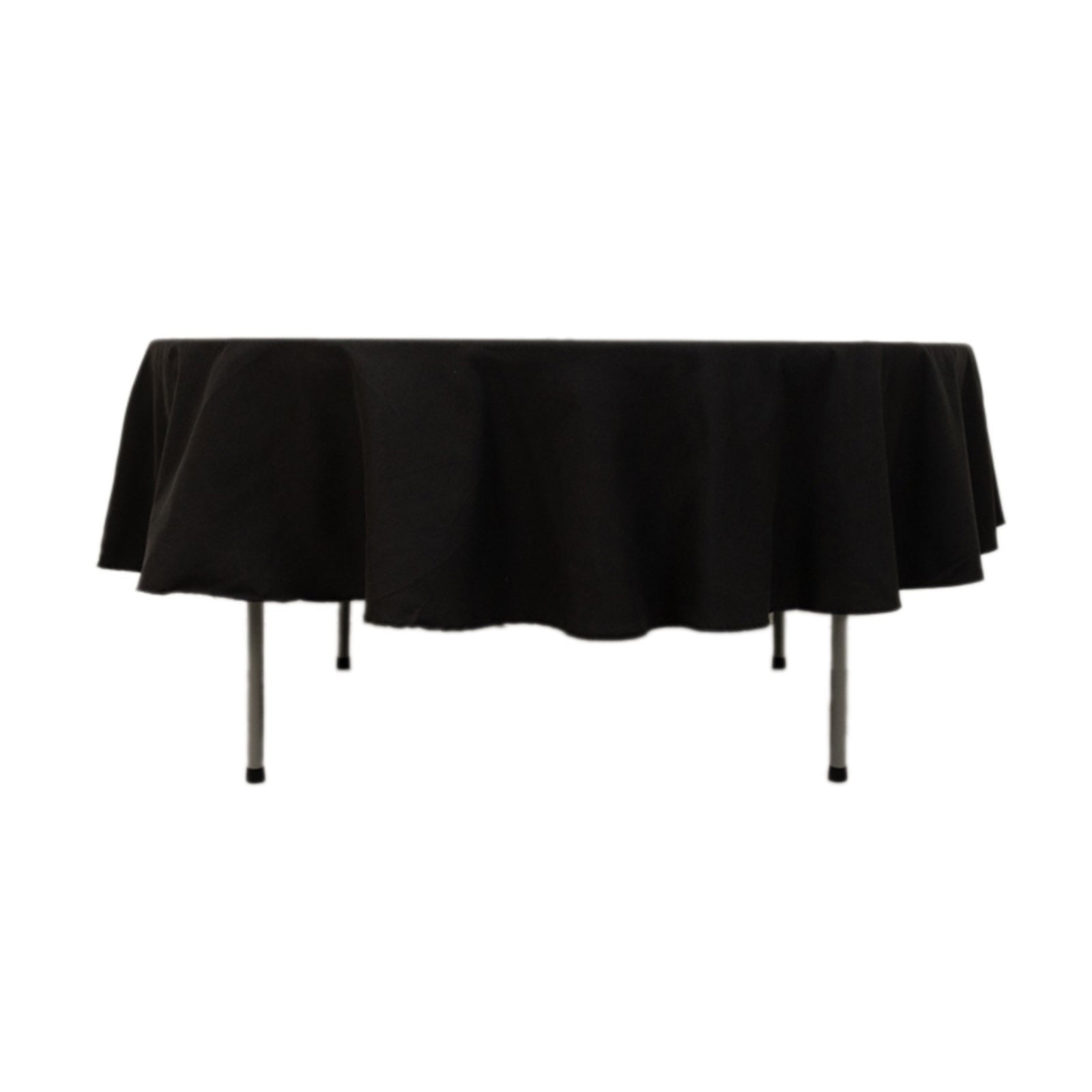 Cotton Blend 90" Round Tablecloth Black - Wrinkle-Resistant Table Cover