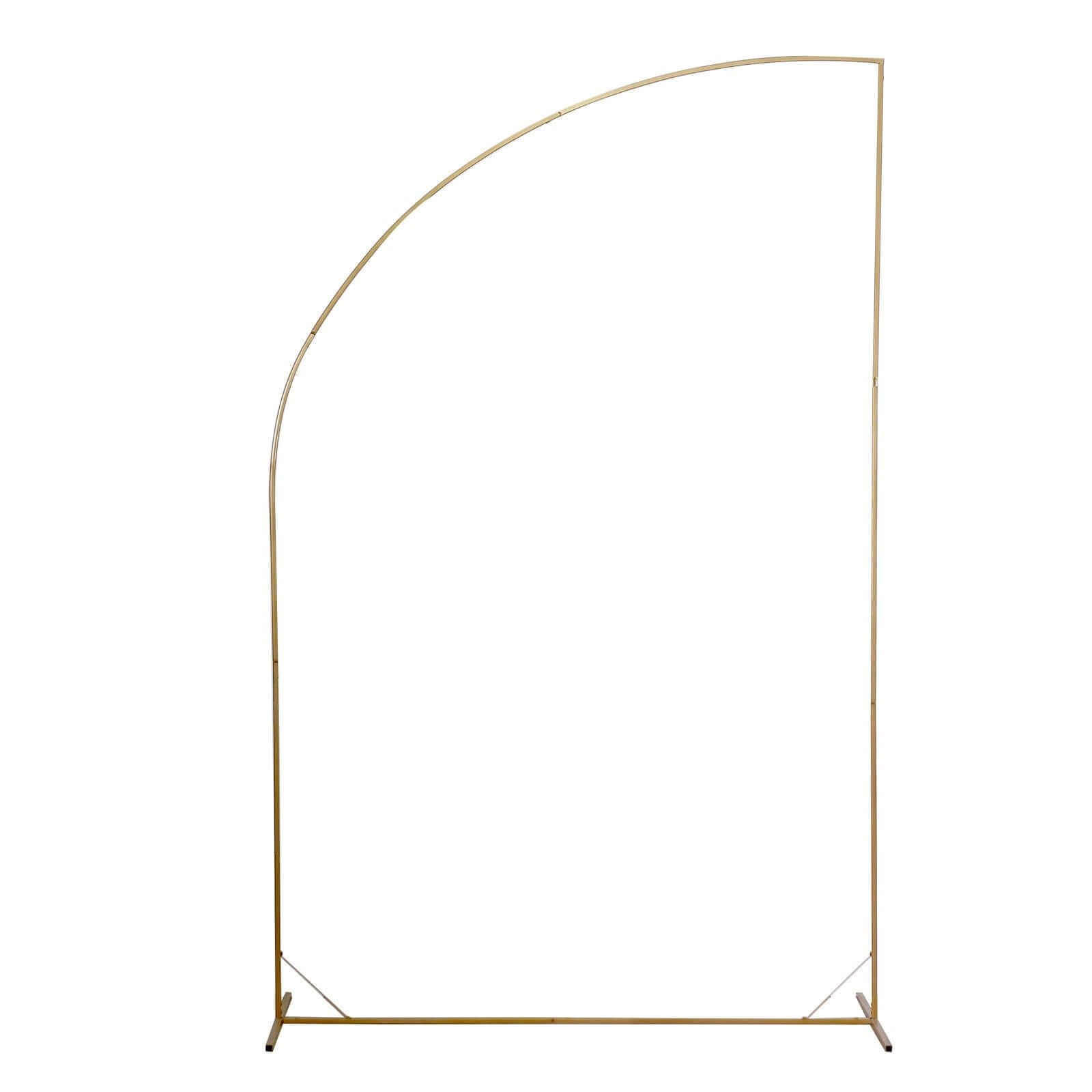 8ft Gold Metal Half Moon Floral Frame Wedding Arbor Stand, Chiara Backdrop Display Arch