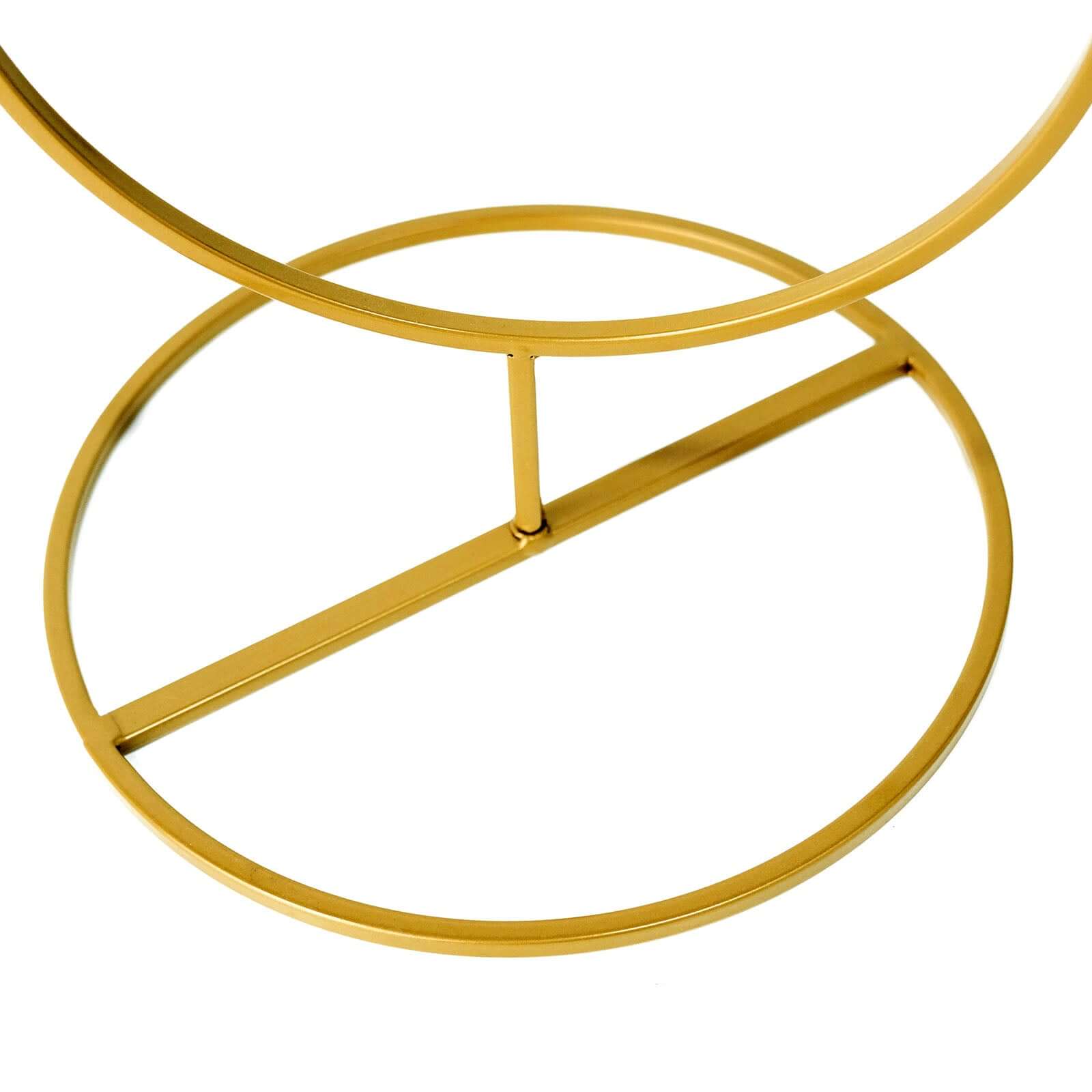 3ft 4-Tier Gold Metal Hoop Pillar Flower Stand, Wreath Wedding Arch Table Centerpiece