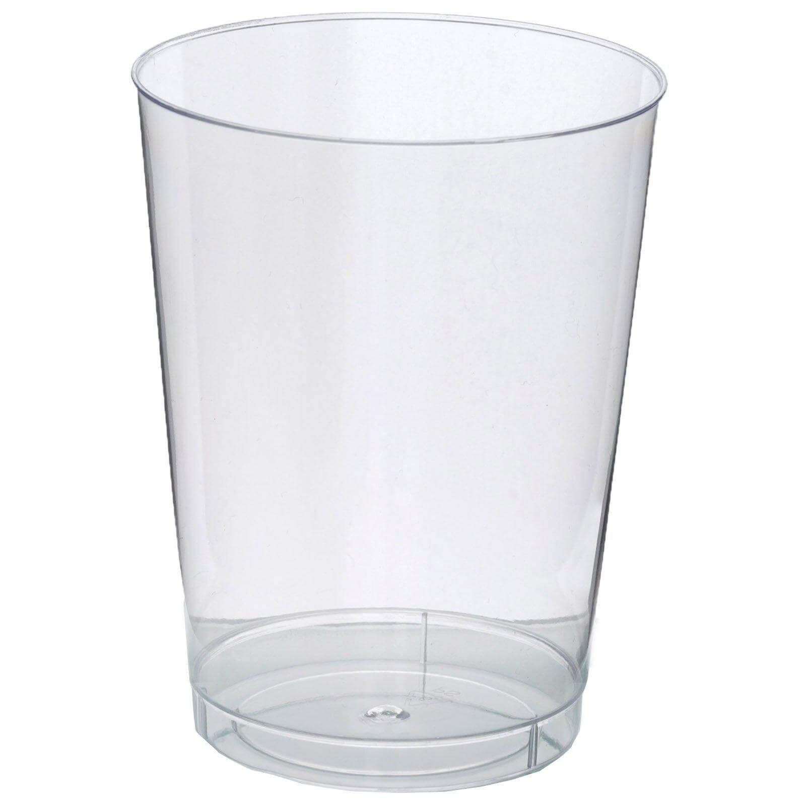 25-Pack Plastic Tumbler Cups Clear - Stylish Disposable Party Glasses 10oz