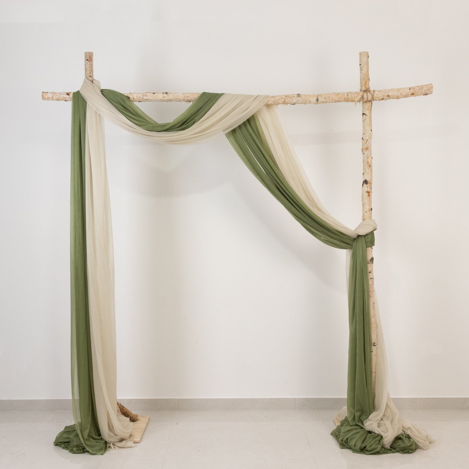 Beige Sheer Backdrop Drape – 5ftx32ft Wedding Arch & Ceiling Decor Panel, Wrinkle Free with Soft Shimmer