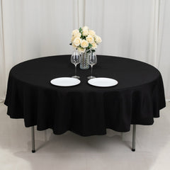 Fire Retardant Premium Polyester 90" Round Tablecloth Black - High-Performance Table Cover