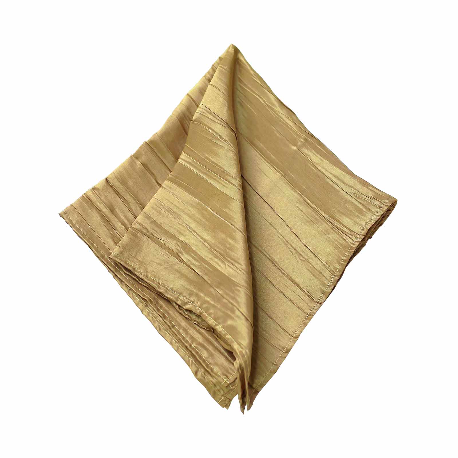 5 Pack Taffeta 20"x20" Napkins Gold - Accordion Crinkle Style Dinner Napkins for Upscale Dining