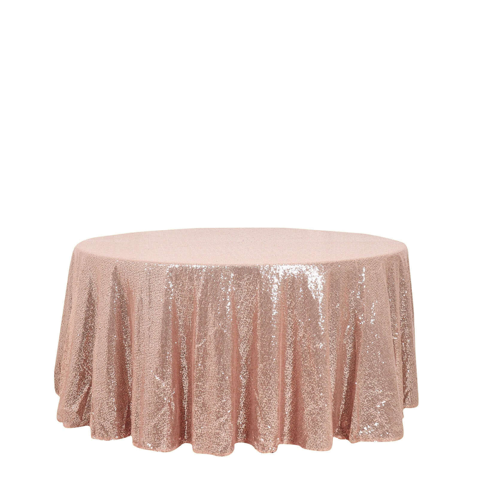 Sequin 120" Round Tablecloth Rose Gold - Seamless Glittering Table Cover