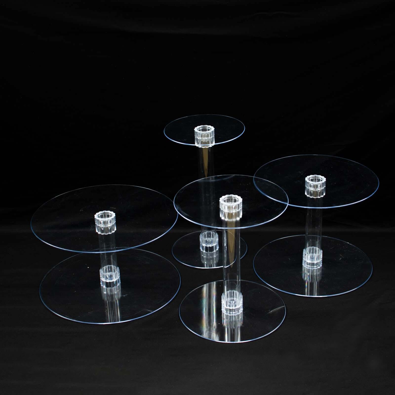 4-Tier Acrylic XL Cake Stand Set Clear - Assorted Sizes for Buffet Party Tables