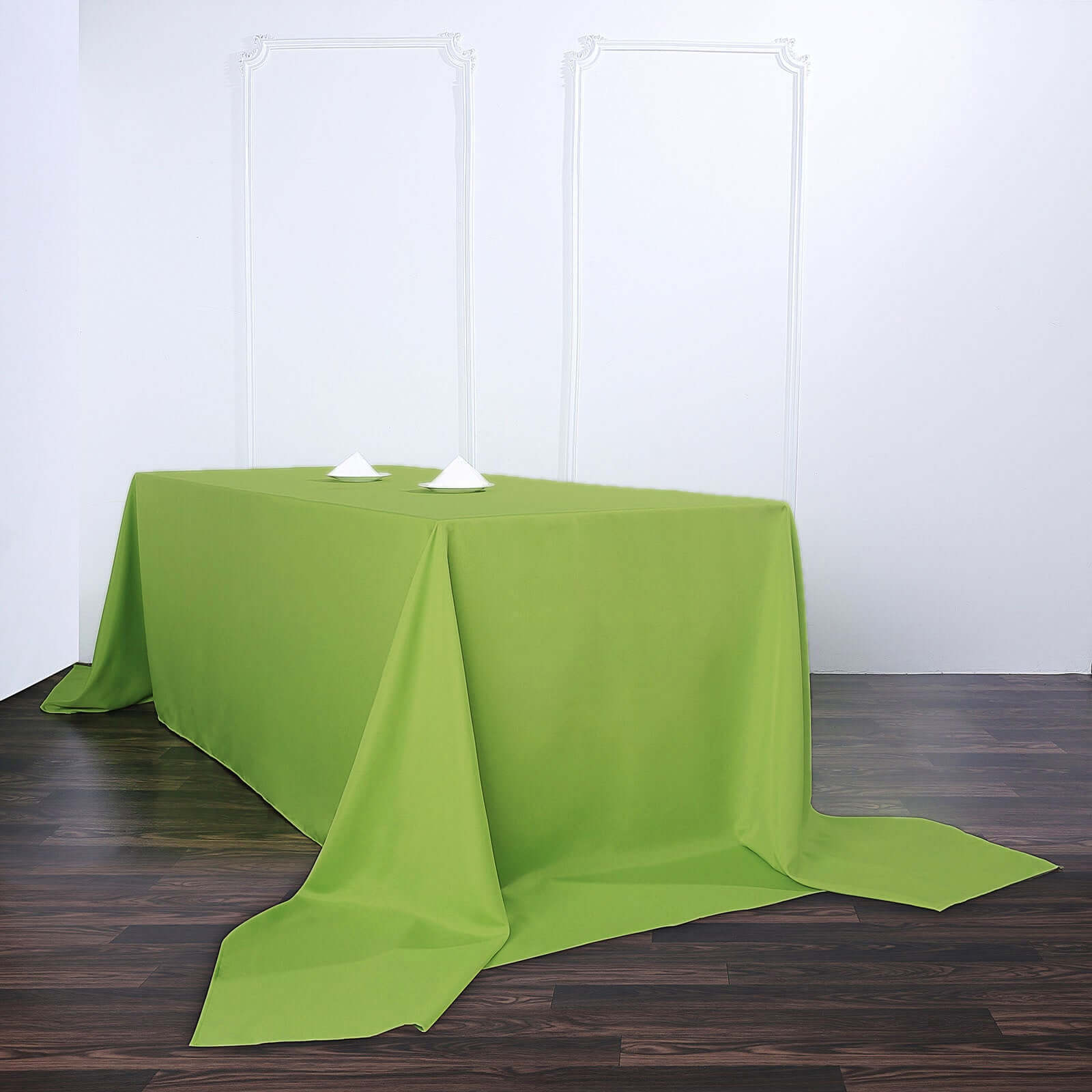 Polyester 90"x156" Rectangle Tablecloth Apple Green - Seamless Wrinkle-Resistant Table Cover
