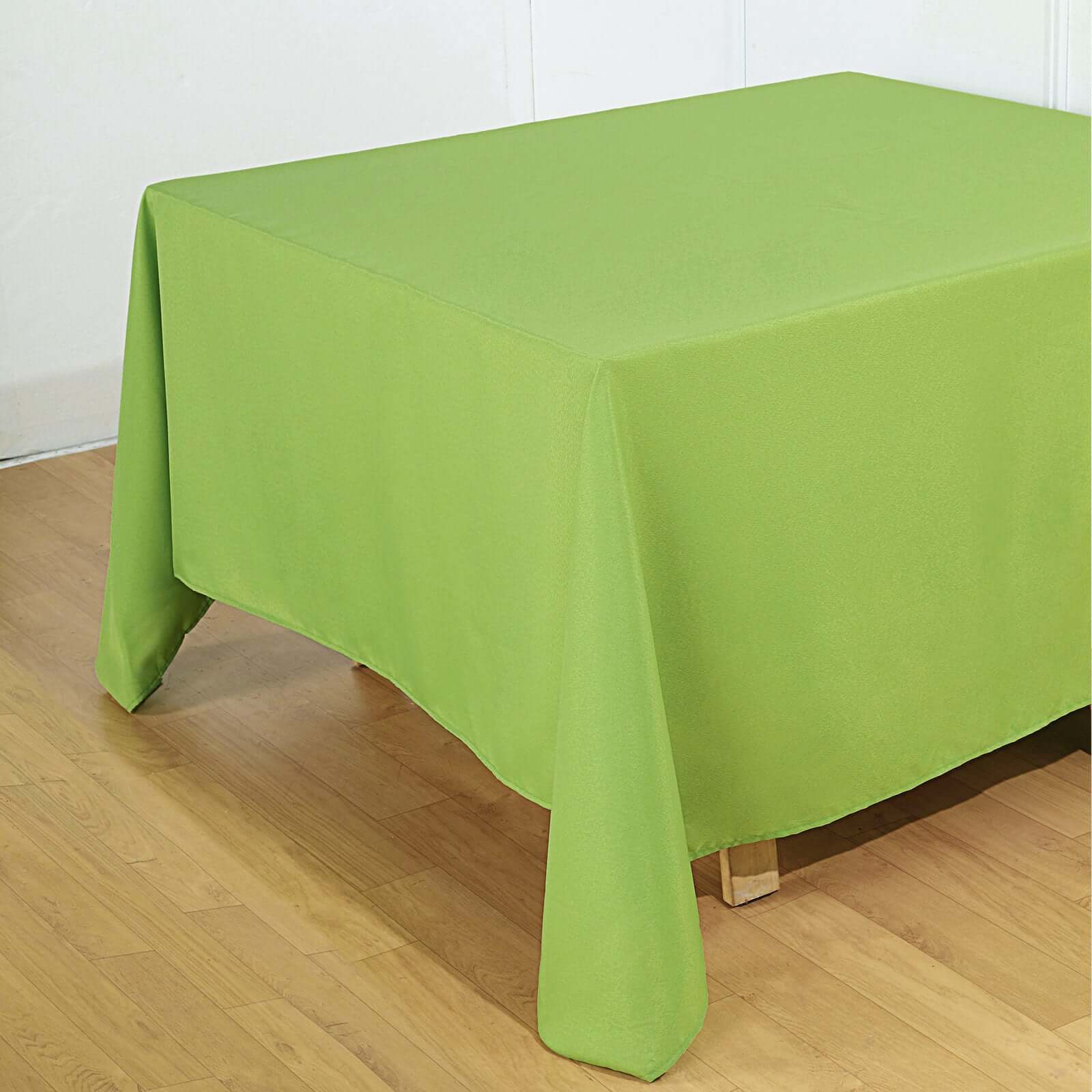 Polyester Square 90"x90" Tablecloth Apple Green - Wrinkle-Resistant & Durable Table Cover
