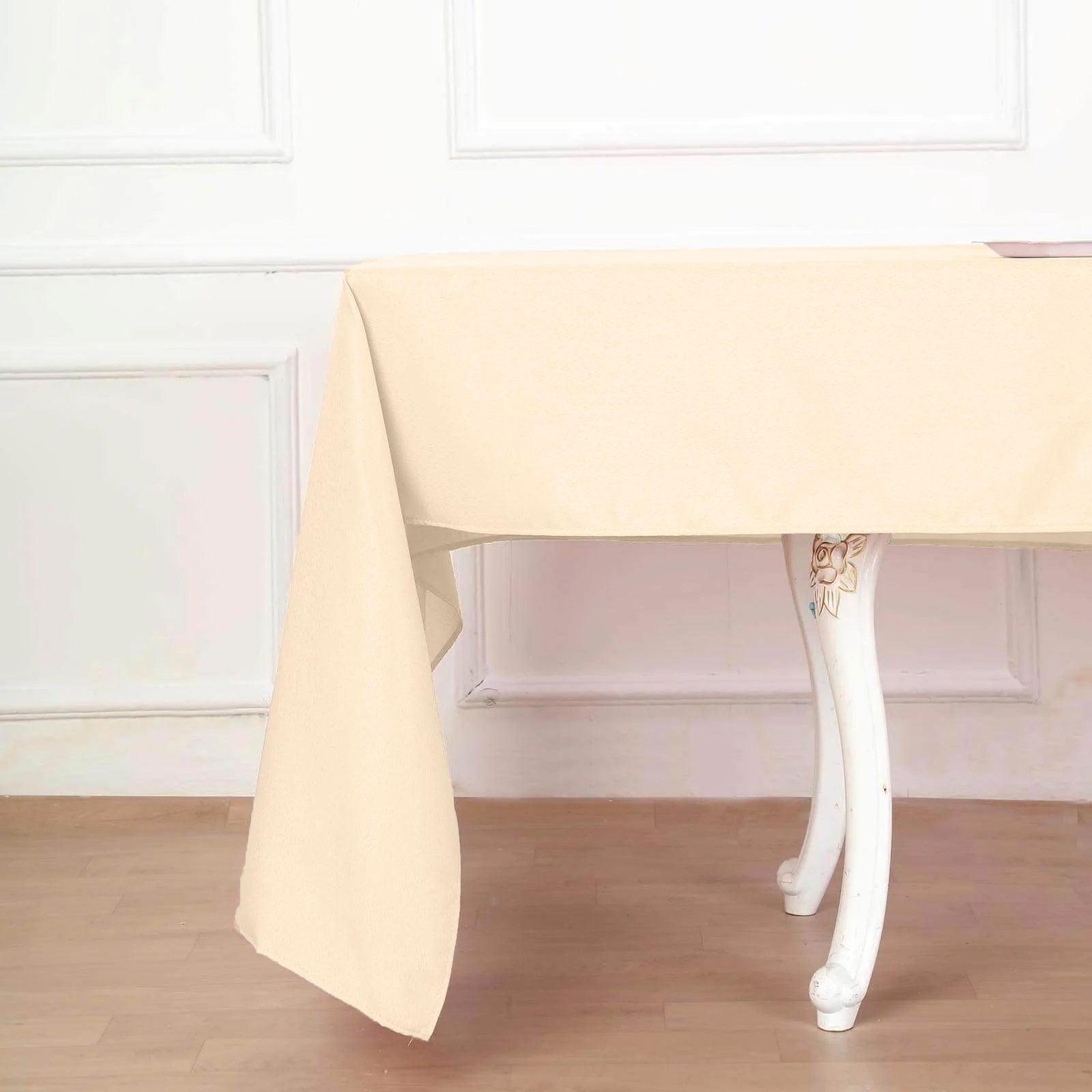 Polyester 60"x126" Rectangle Tablecloth Beige - Wrinkle-Resistant Table Cover