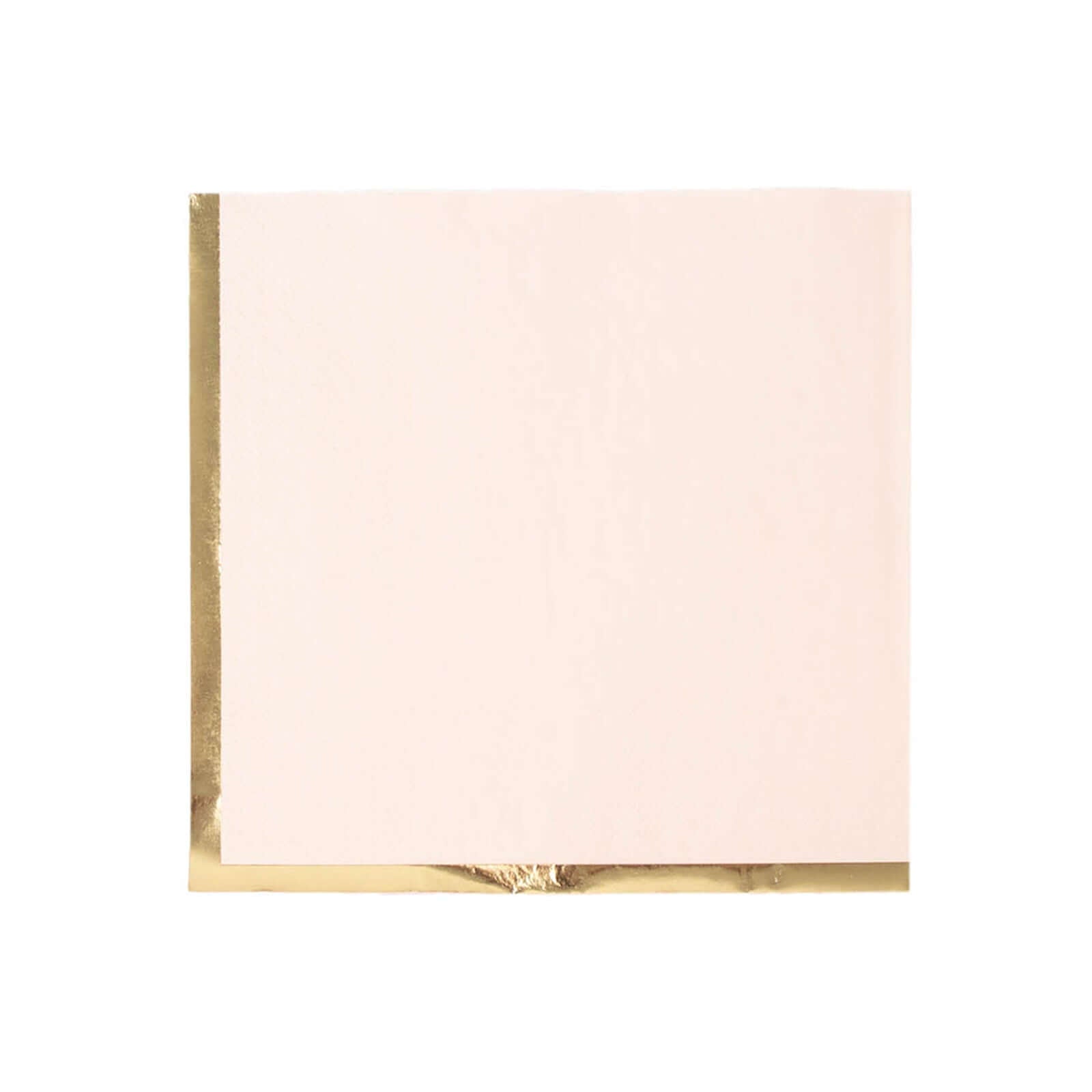 50-Pack Paper Beverage Napkins with Gold Foil Edge Blush - Disposable 2 Ply Cocktail Napkins for Events 6.5"x6.5"