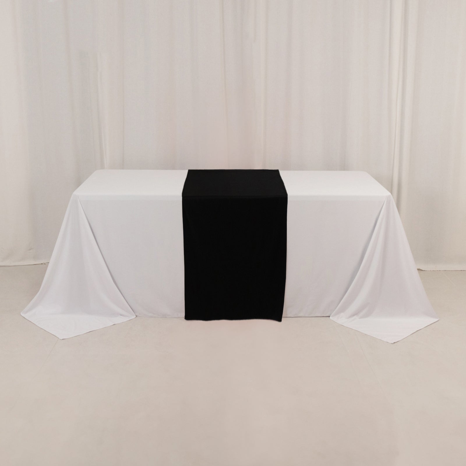 Wide Polyester 24"x72" Table Runner Black - Durable Trade Show Table Linen