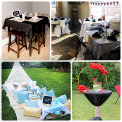 Scuba 54"x54" Table Overlay Square Tablecloth Black - Wrinkle Free & Stain Resistant Table Cover