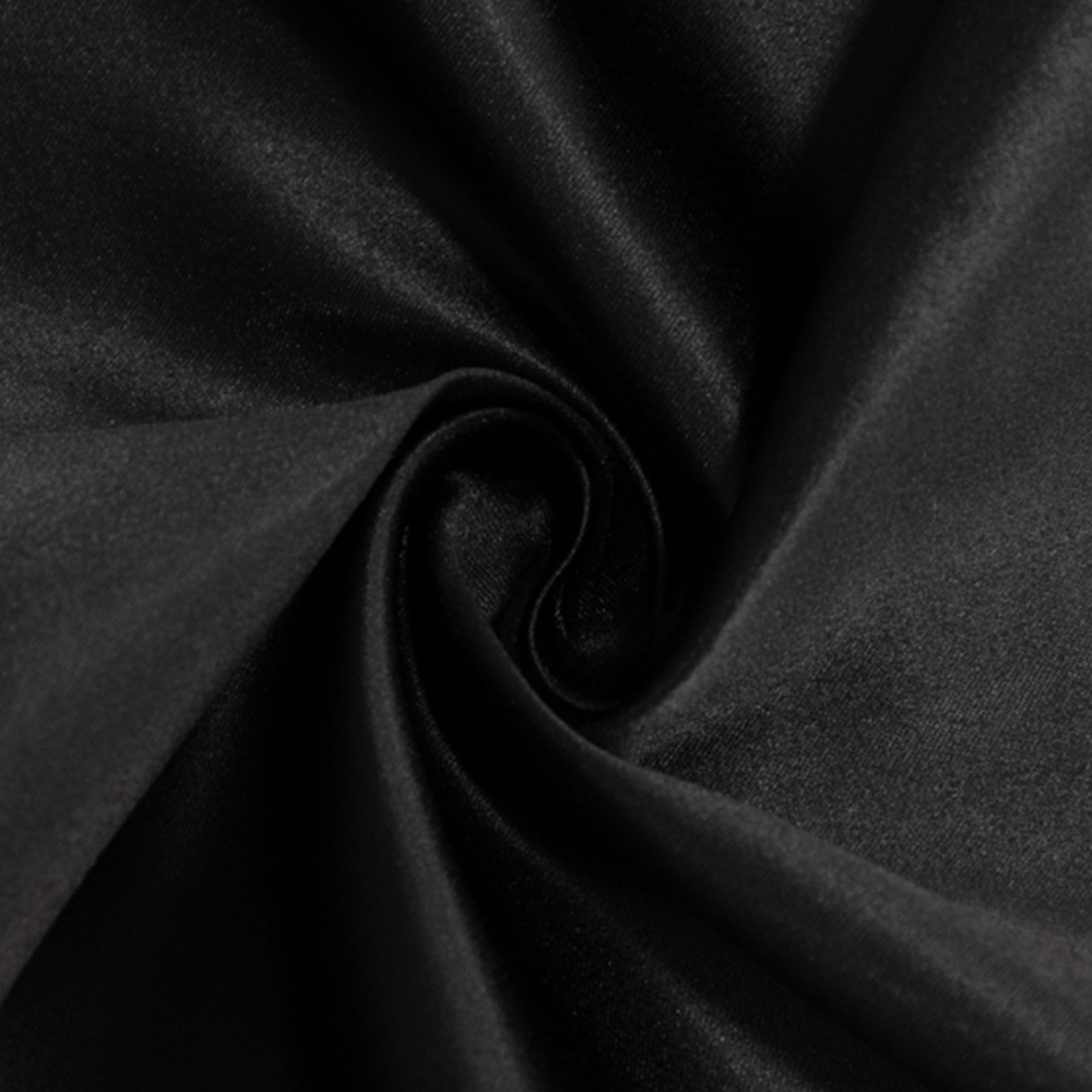 Lamour Satin 120" Round Tablecloth Black - Seamless Table Cover with Soft Tempered Sheen for Upscale Gatherings