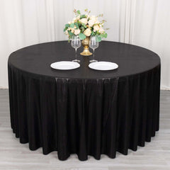 Sequin Dots Polyester Round 120" Tablecloth Shimmering Black - Wrinkle Free & Sparkling Table Cover