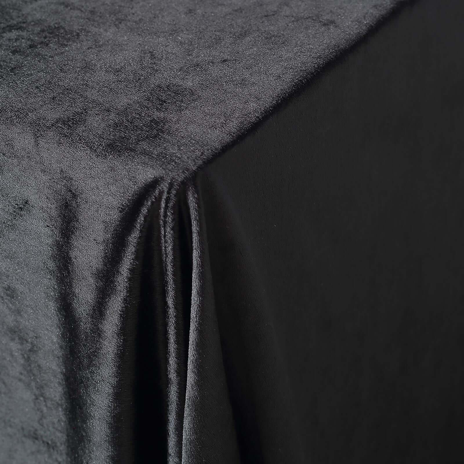 Premium Velvet 60"x102" Rectangle Tablecloth Black - Reusable & Soft Table Cover for Stylish Events