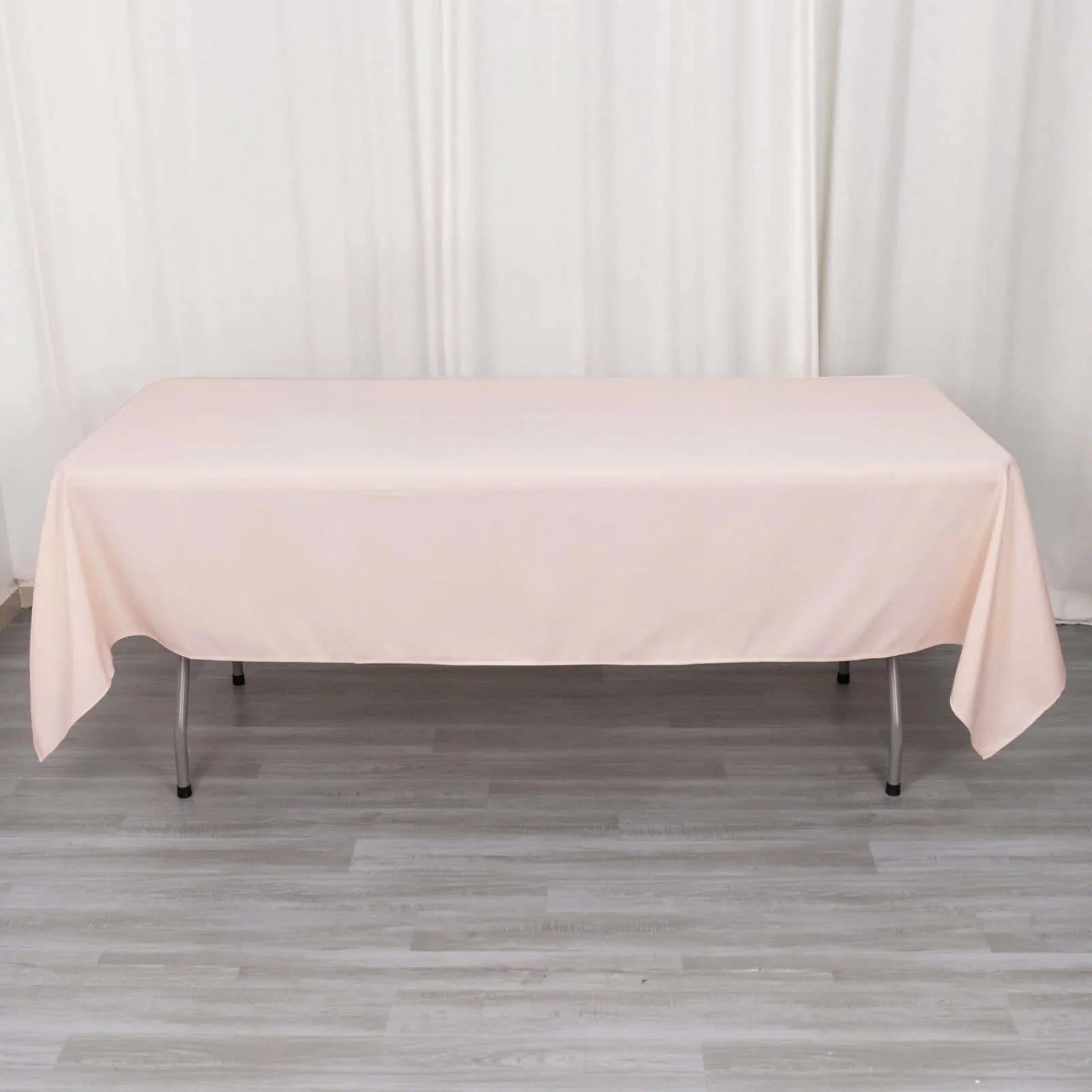 Premium Polyester 60"x102" Rectangle Tablecloth Blush - Durable 220GSM Wrinkle-Resistant Table Cover