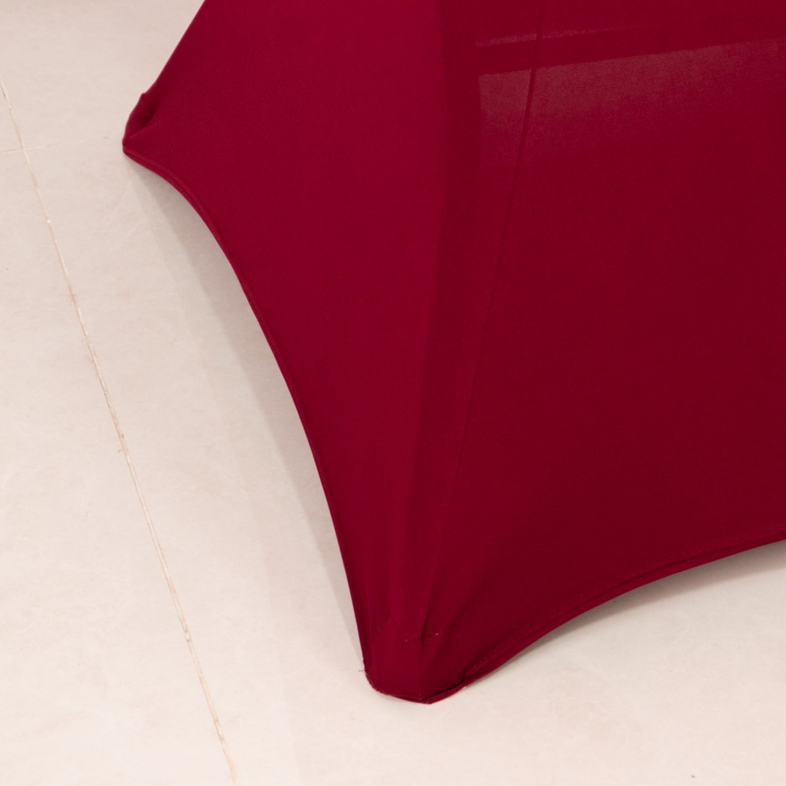 Spandex 36" Round Cocktail Table Cover Burgundy - Easy to Maintain Stretch Fitted Highboy Tablecloth