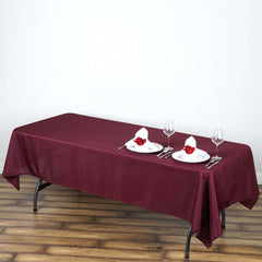 Polyester 60"x102" Rectangle Tablecloth Burgundy - Durable and Stylish Table Cover