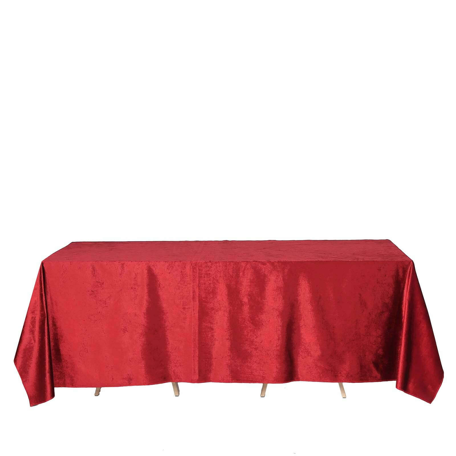 Premium Velvet 90"x132" Rectangle Tablecloth Burgundy - Reusable Soft & Seamless Table Cover