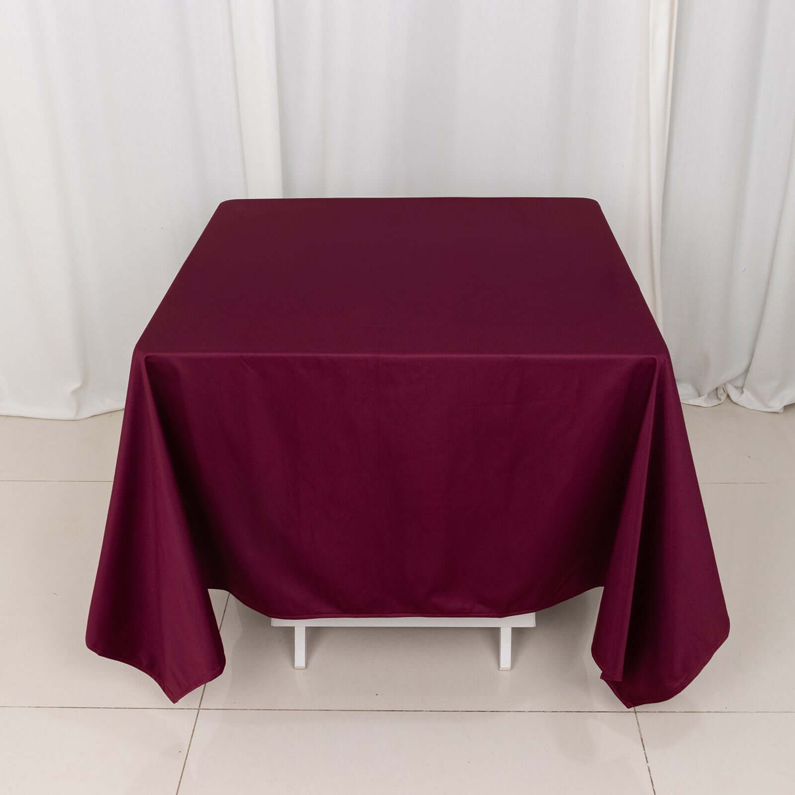 Scuba Square 70"x70" Tablecloth Burgundy - Wrinkle Free & Stain Resistant Table Cover