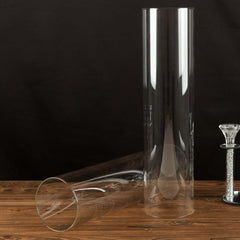 2-Pack Clear Glass Candelabra Shades Open End Hurricane Design - Stylish Table Centerpiece 20"