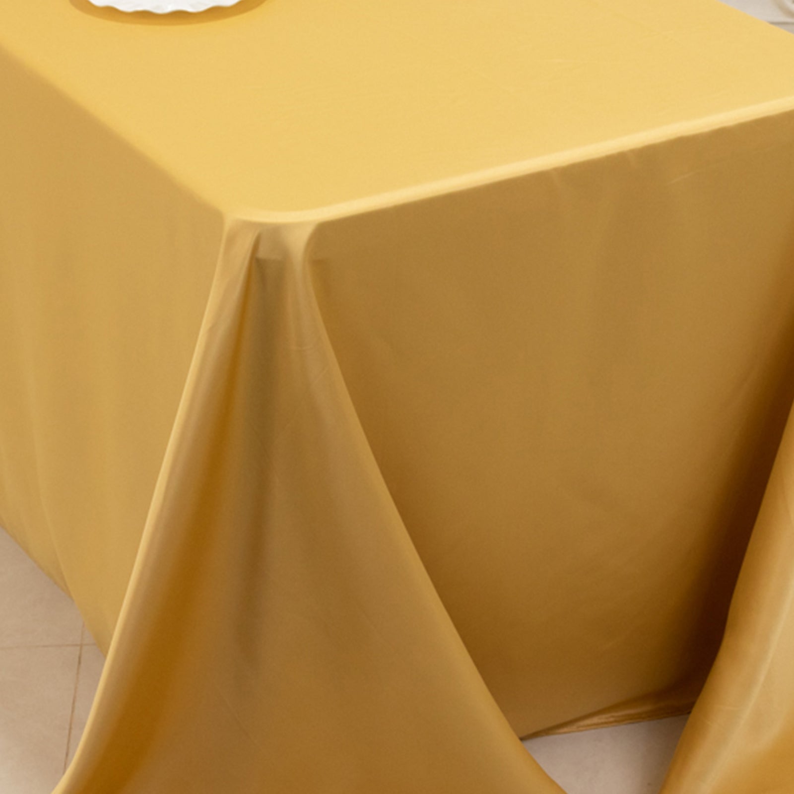 Lamour Satin 90"x156" Rectangle Tablecloth Champagne - Luxurious, Soft Seamless Table Cover