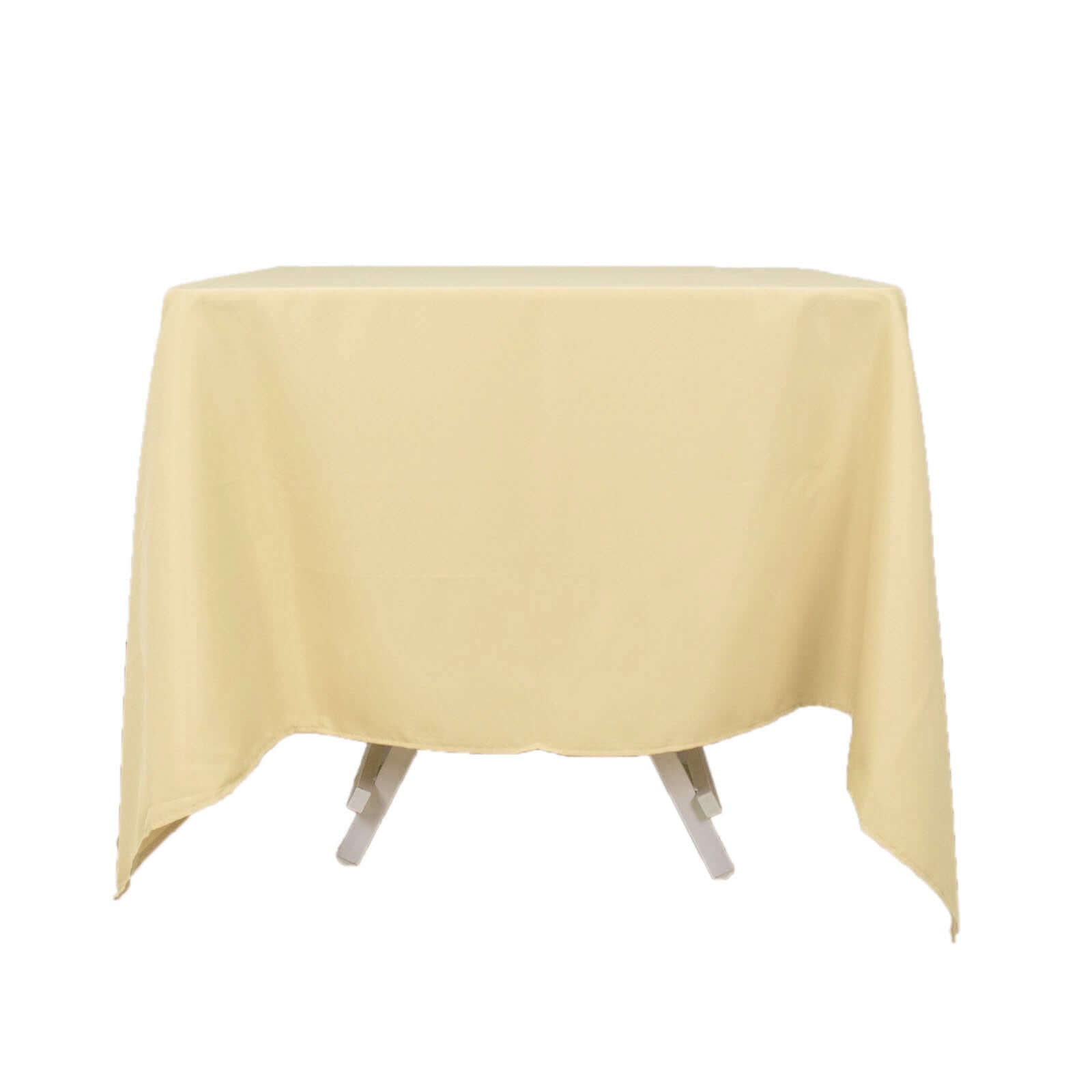 Premium Polyester Square Tablecloth 70"x70" Champagne 220GSM Wrinkle-Resistant Table Cover