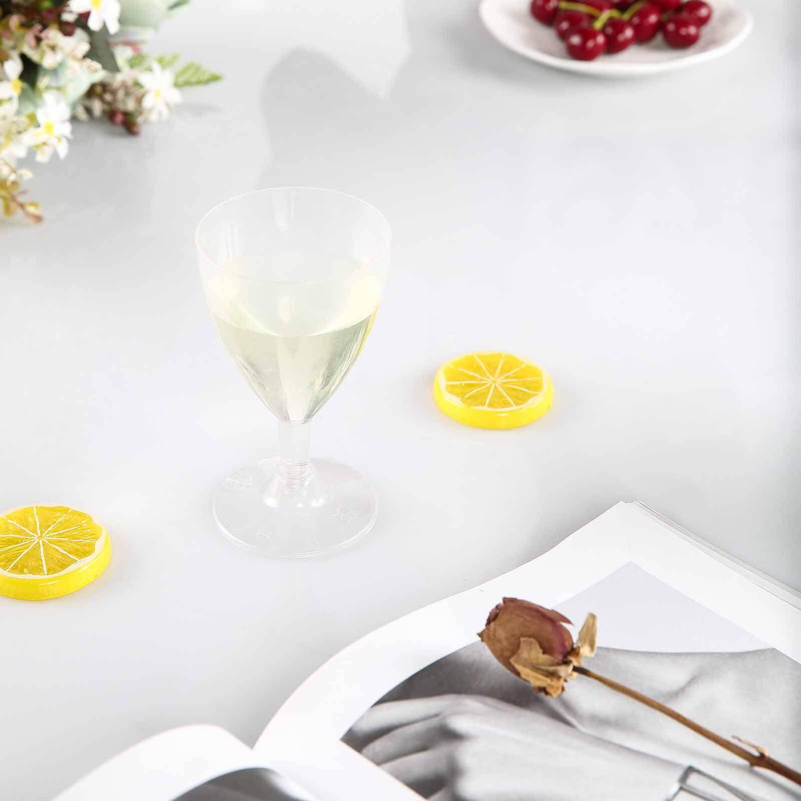 12-Pack Plastic Wine Glasses Clear Short Hollow Stem - Stylish Disposable Cups for Wine 6oz