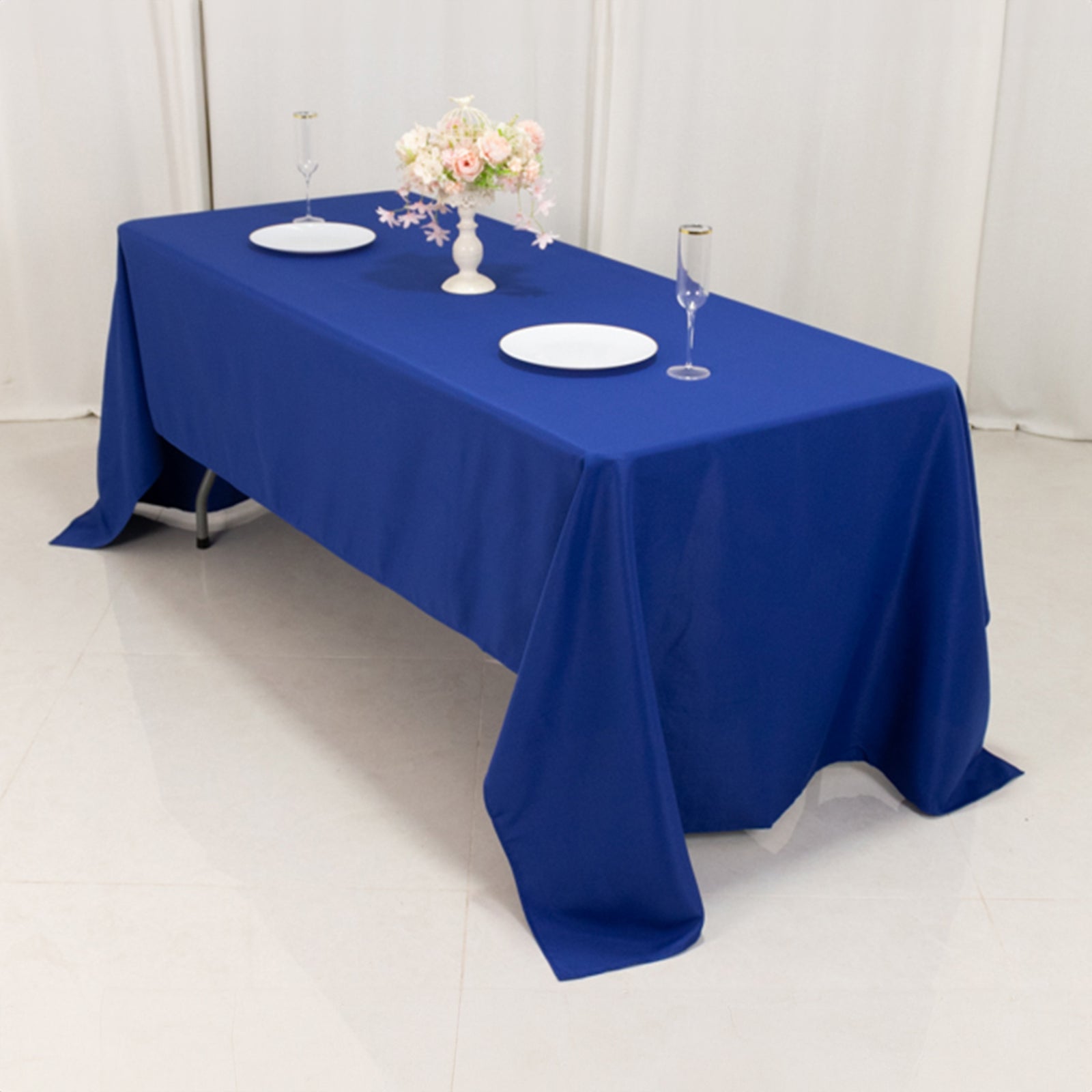 Premium Polyester 60"x126" Rectangle Tablecloth Royal Blue - Stain-Resistant 220GSM Finish Table Cover