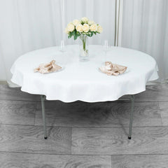 Premium Polyester 70" Round Tablecloth White - Stain and Wrinkle-Resistant 220GSM Table Cover for Weddings & Events
