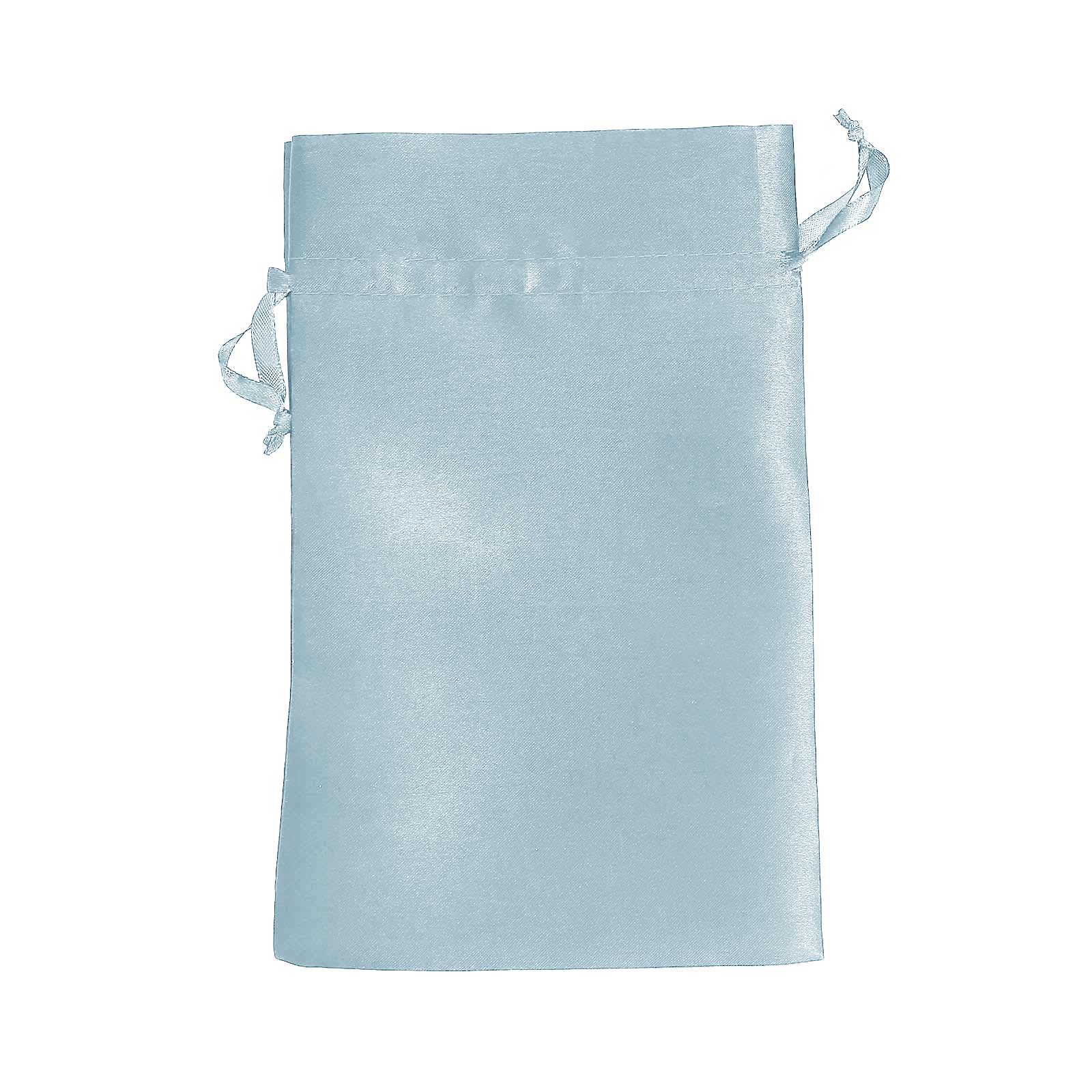 12 Pack 6"x9" Dusty Blue Satin Wedding Party Favor Bags, Drawstring Pouch Gift Bags
